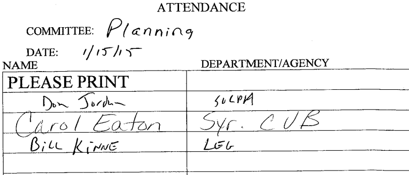 ATTENDANCE SHEET