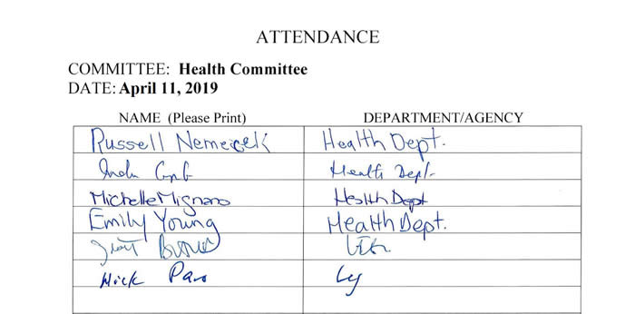 4.11.19 Health Attendance
