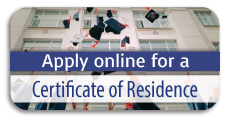 Application link for Certificate of Residence in Onondaga County