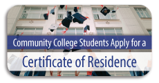 Community College students apply for a Certificate of Residence