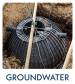 Groundwater - words under picture of underground tank
