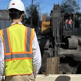 Eric Schuler, Deputy Commissioner, on site at the Midland Trunk Sewer Repair