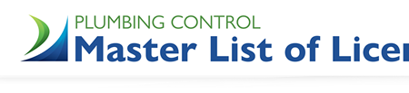 Plumbing Control - Master List of Licensed Plumbers